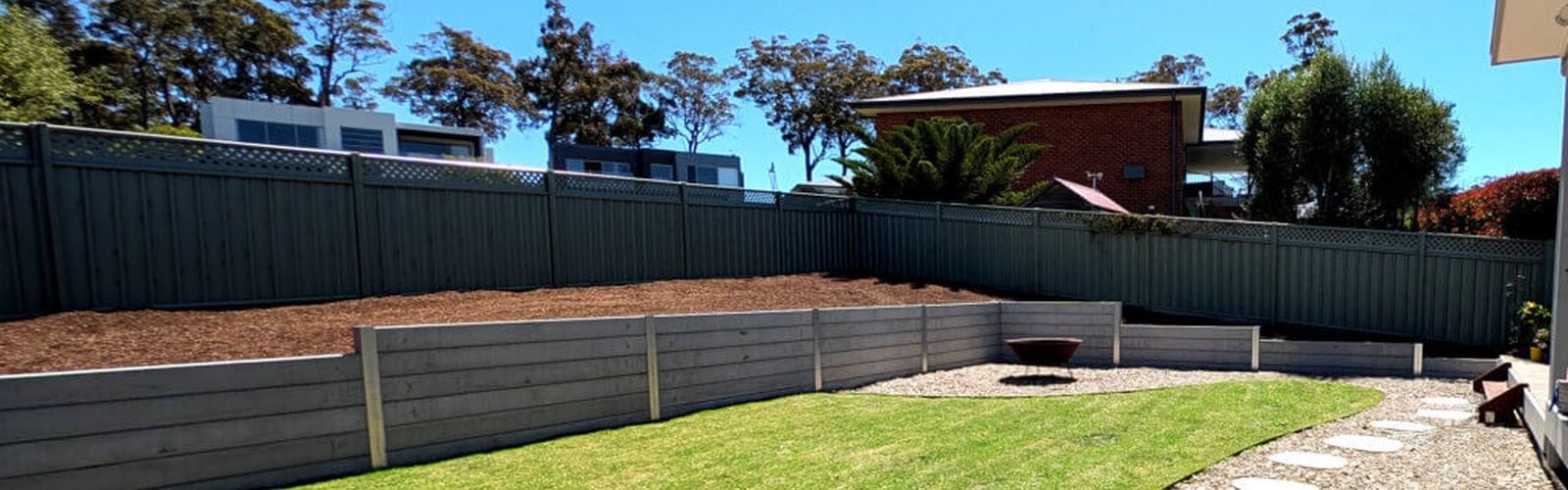 Completed multi-tiered retaining wall project